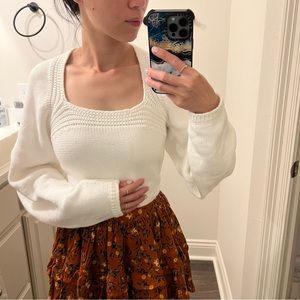 Square Neck Puff Sleeve Sweater